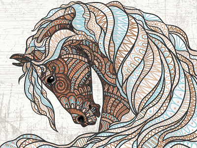 "Horse" by Masha Van for Intalence Art animal art digital digital art digital illustration drawing graphics horse idea patterns