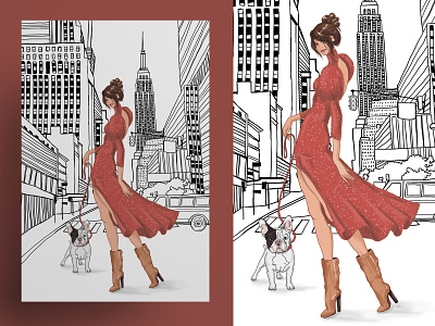 Illustration "Fashion City" by Masha Van for Intalence Art digital illustration fashion fashion illustration girls london models new york paris rome