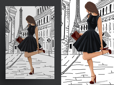 Illustration "Fashion City" by Masha Van for Intalence Art digital illustration fashion fashion illustration girls london models new york paris rome