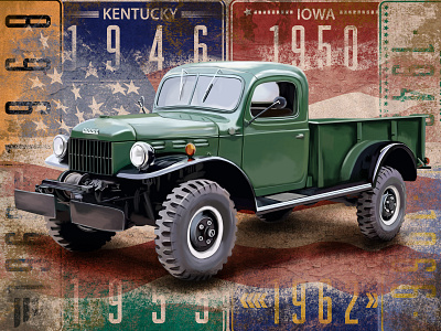 "Dodge Power Wagon" by Masha Van for Intalence Art design idea retro cars