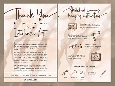 Development of inserts for Intalence Art advertising