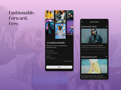 Fashion Hub Mobile Application - Dark Theme