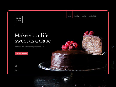 MakeCake - website for family owned bakery bakery black cakes dark ui design responsive ui ux