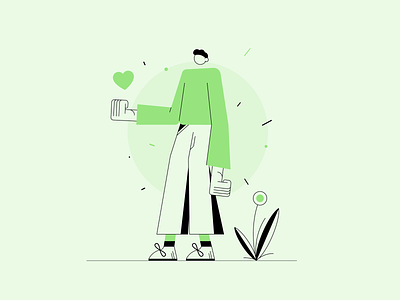 Lover Boy art character character design design green heart illustration love visual visual design
