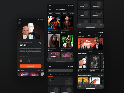 Halloween Shop App app app design application concept halloween halloween design interface mobile ui ui design uidesign uxuidesign