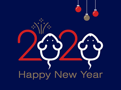 NEW YEAR 2020 logo typography