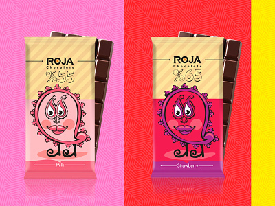 roja chocolate branding chocolate graphic design illustration logotype marjannavab packaging typography vector