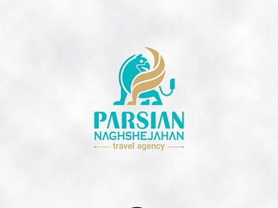 parsian naghshejan travel agancy logo branding griffin logo logotype marjannavab parsian persian travel agency travelagancy typography