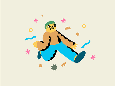 Spruiking the Moves character doodle dude groovy illustration spiced vector illustration