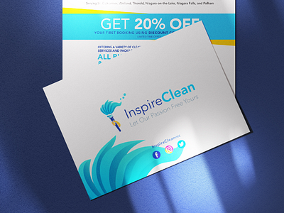 InspireClean Branding, marketing postcard brand identity calendar design designer graphic designer logo modern vector