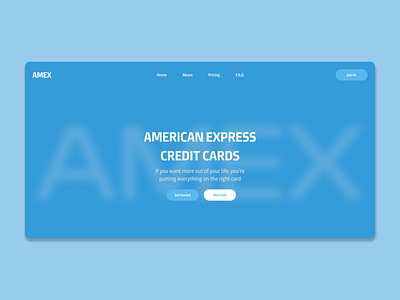 AMEX Website amex app bank banking blue card credit design shot ui ux web website