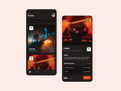 Events App UI app application design event events figma interface mobile shot ui ux xd