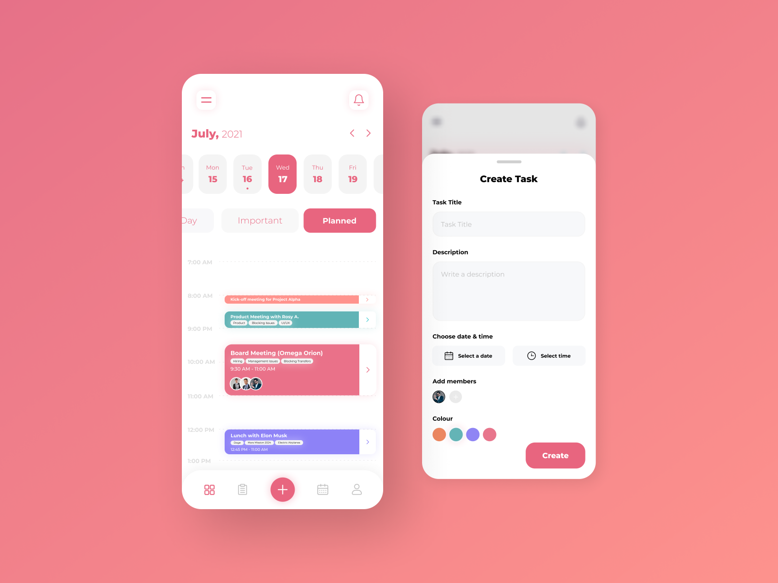 Schedule Management App by Krishnil Bhojani on Dribbble