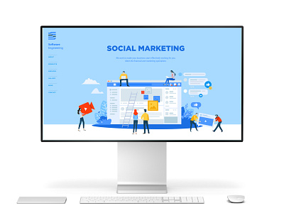 Social media marketing landing page design graphic design illustration landing page ui ui ux ux vector website design