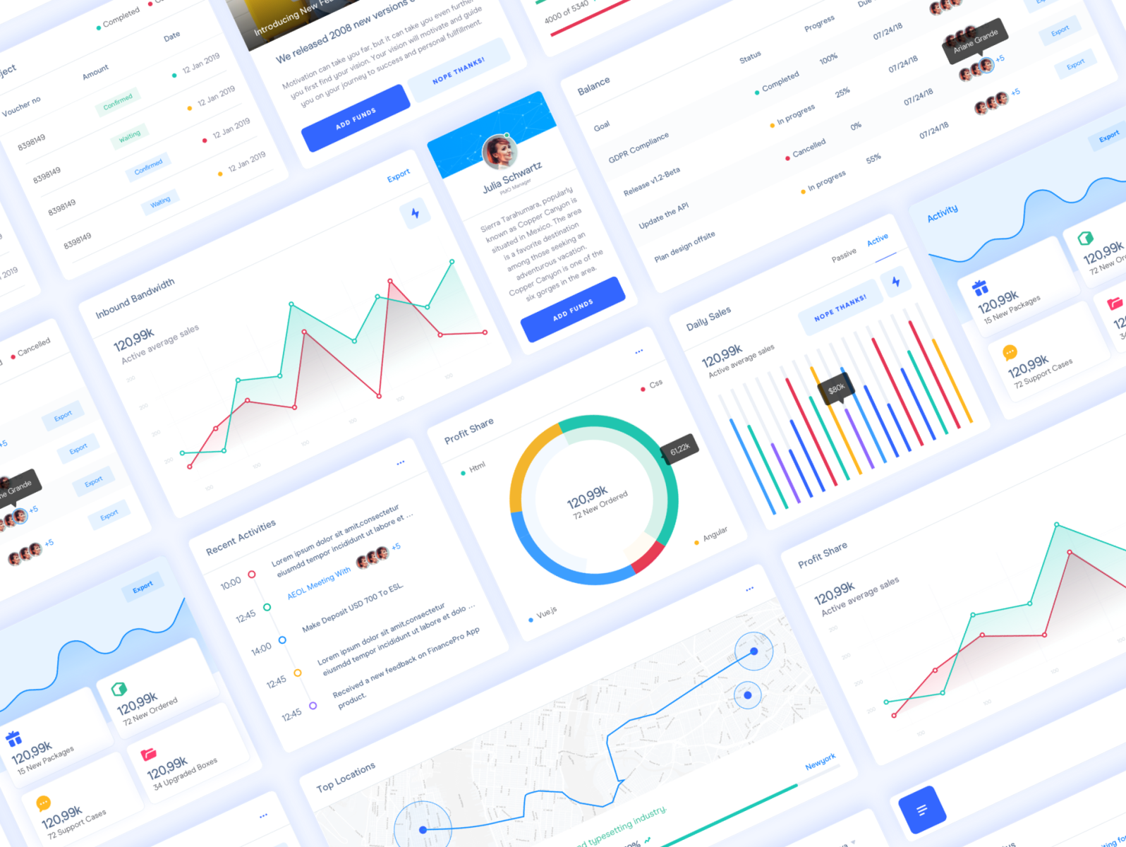 Dashboard Interface Cards - Elements by Ali Bayır on Dribbble
