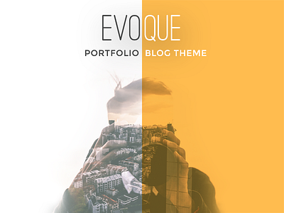 EVOQUE portfolio & Blog Theme blog creative free freebies one page orange portfolio theme white