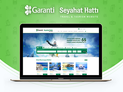 Garanti Seyahat Hatti Travel & TourIsm Websıte b2c garanti bakası green holiday travel ui ux web