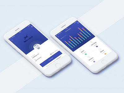 Finance Management App app blue clean finance flat management material