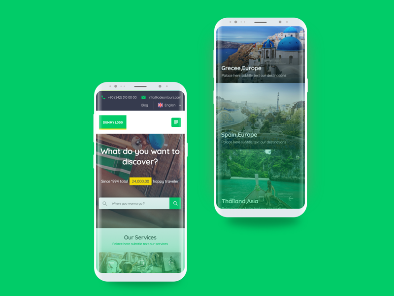 Green Explorer Responsive Web Project by Ali Bayır on Dribbble