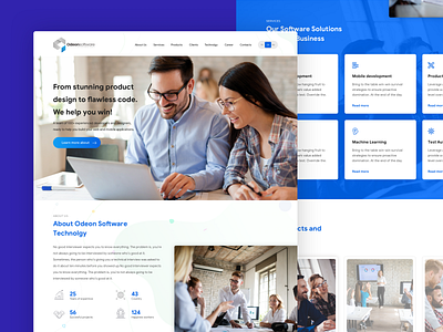 About Odeon Software Technology b2c blue clean design ui ux web