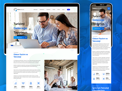 Odeon Software and Technology blue clean ui onepage responsive responsive website ui ux web