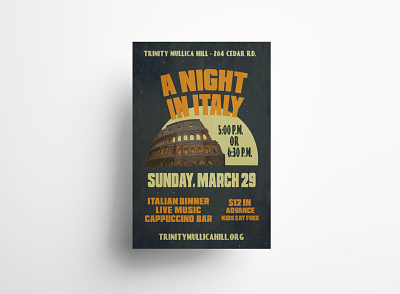 A Night in Italy Poster Design adobe illustrator adobe photoshop branding design fundraiser graphic design illustration logo mockup poster design print design typography vector