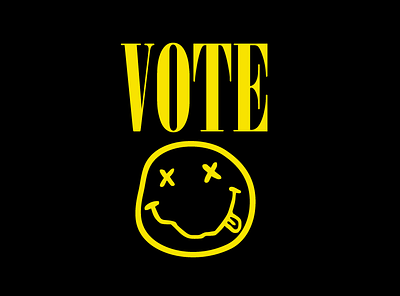 Nirvana "Smiley Face" Logo Vote Design adobe illustrator atari branding design graphic design icon illustration logo riseupshowupunite typography vector vote