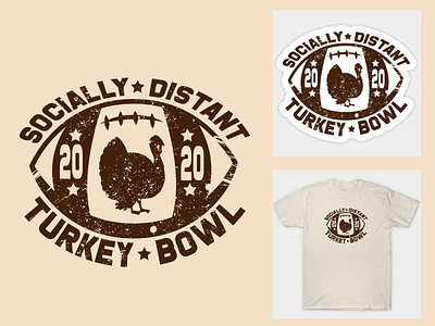 Socially Distant Turkey Bowl Design adobe illustrator adobe indesign adobe photoshop branding design graphic design illustration logo print design thanksgiving typography vector