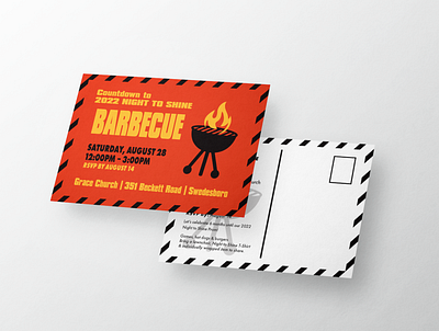 BBQ Themed Postcard Invitation Design adobe indesign adobe photoshop branding design graphic design graphic designer illustration invitation design postcard design print design typography vector