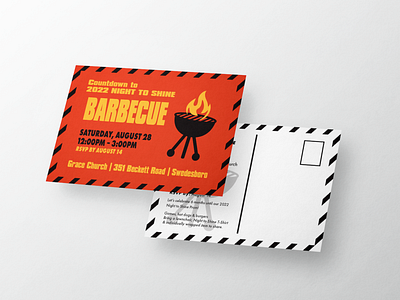 BBQ Themed Postcard Invitation Design
