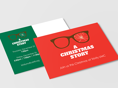 A Christmas Story Church Invitation Design adobe illustrator adobe indesign church marketing design graphic design illustration invitation postcard design print design typography vector