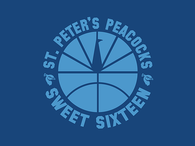 St. Peter's Peacocks Sweet Sixteen Design adobe illustrator branding design graphic design illustration logo print design typography vector