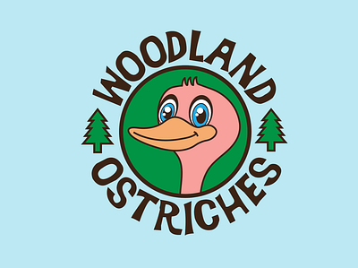 Woodland Ostriches Logo Design adobe illustrator design graphic design illustration logo logo design print design t shirt design typography vector