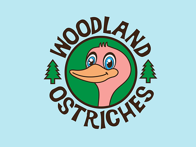 Woodland Ostriches Logo Design