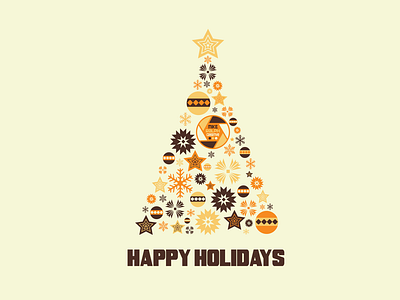 Happy Holidays Retro Minimalist Design