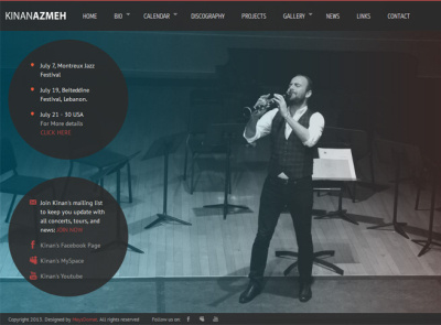 KINAN AZMEH website clarinet music web design web development website website concept website design