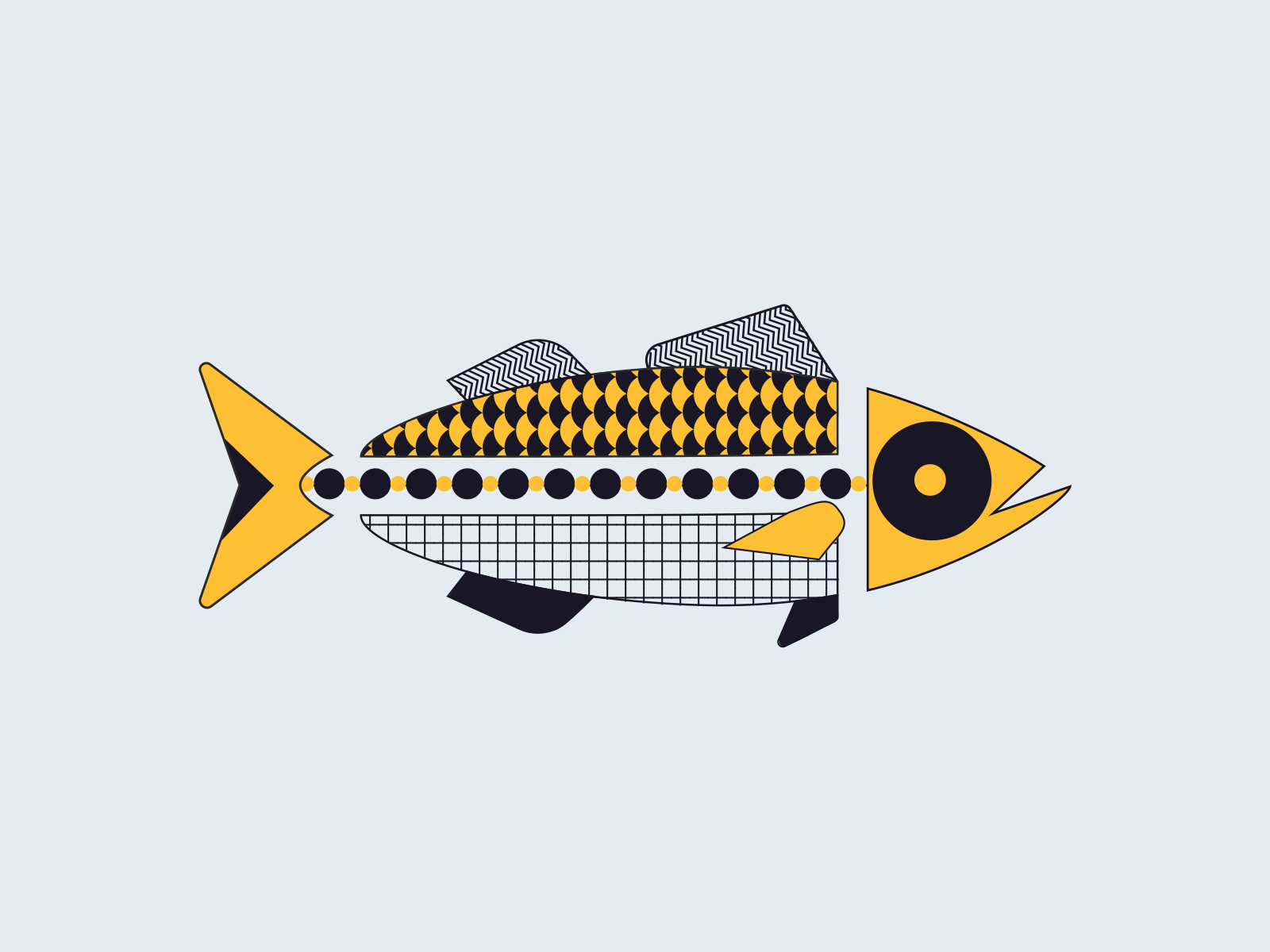 mackerel | fish animation fish loop motion design motion graphics shapes