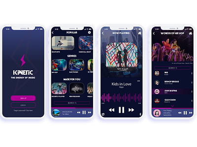 Kinetic Music App design music app music player ui ux