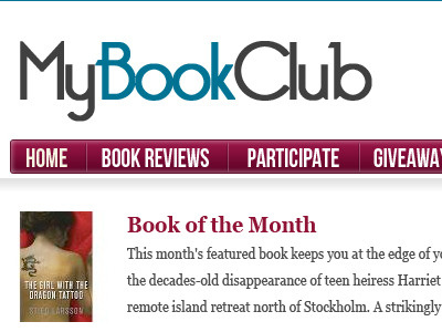 MyBookClub - Book Club Website Layout
