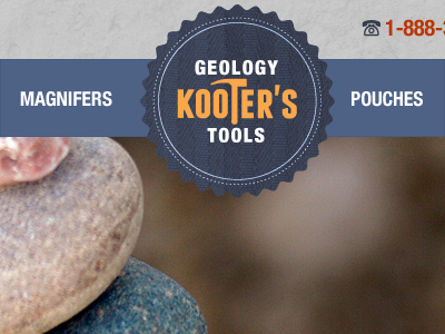 Kooters Logo/Header blue ecommerce fabric geology grey hammer helvetica neue illustrator logo orange photoshop rock hammer rocks texture webdesign wordpress