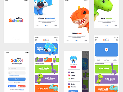 After School - Kids App design minimal ui ux web