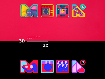 Moon Studio 2D & 3D Identity 2d 3d agency logo art branding bright futuristic graphic graphic design illustration logo type typography
