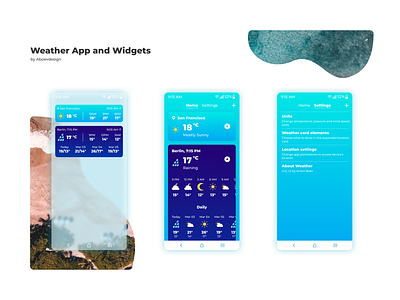 Weather App and Widgets android app design modern simple ui weather widget