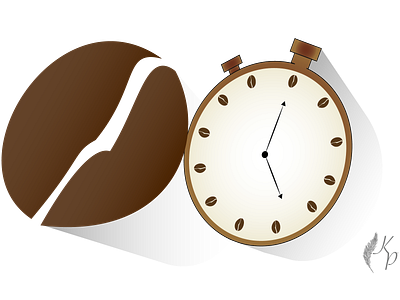 6. Coffee Time adobe illustrator clock coffee beans coffee shop coffeeshop dailylogochallenge illustrator