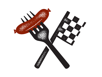 Meat & Greet flag fork greet meat racing sausage