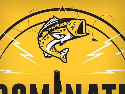 Dominate the Water bass compass dominate fish lightning motor t shirt water