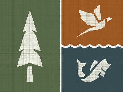 Outdoor Icon Set bass bird fish icon nature outdoor pheasant pine tree