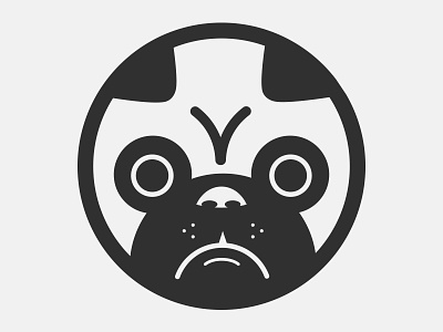 Pug dog icon illustration pug