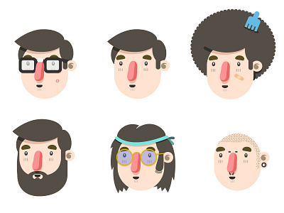 Fancy Faces character face illustration people style