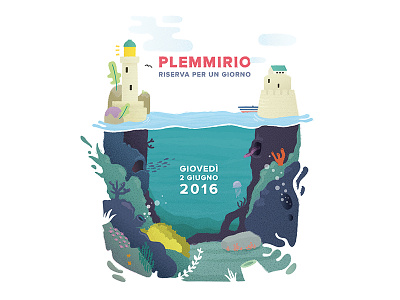 Plemmirio Final Illustration fish illustration illustrator jelly nature sea sea life sicily texture vector